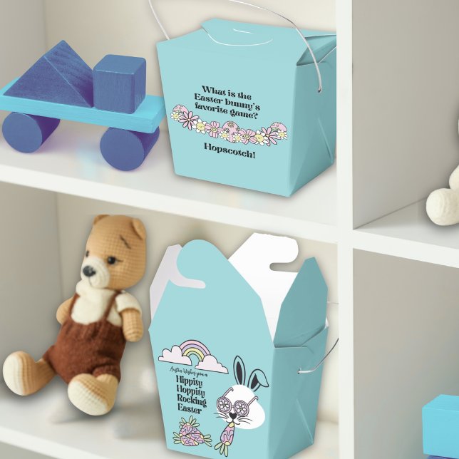 Ballotins Easter Favor Box Retro Flower Power Bunny  (Créateur téléchargé)