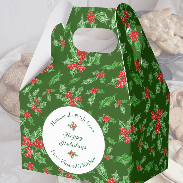 Ballotins Editable Holiday Baking Cadeau Vert Joyeux Vacance (Créateur téléchargé)