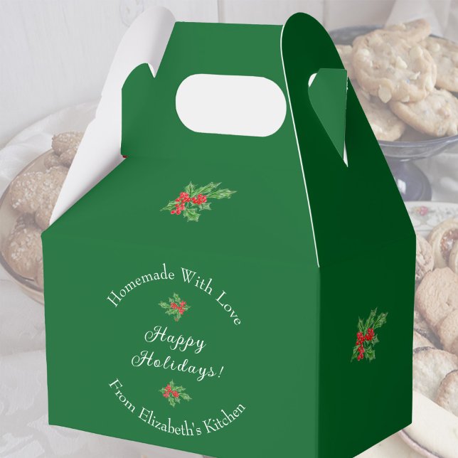 Ballotins Editable Holiday Baking Cadeau Vert Joyeux Vacance (Créateur téléchargé)