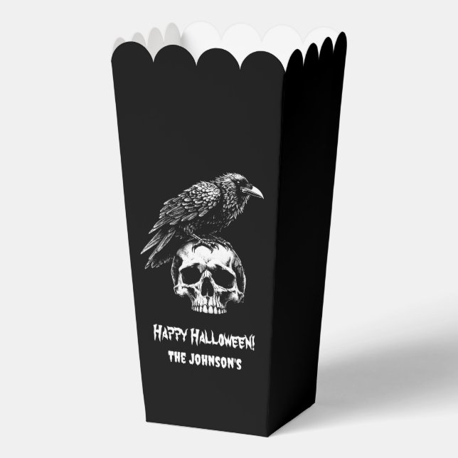 Ballotins Éffrayant Corbeau crâne Popcorn Ballotin d'Hallowe (Recto)