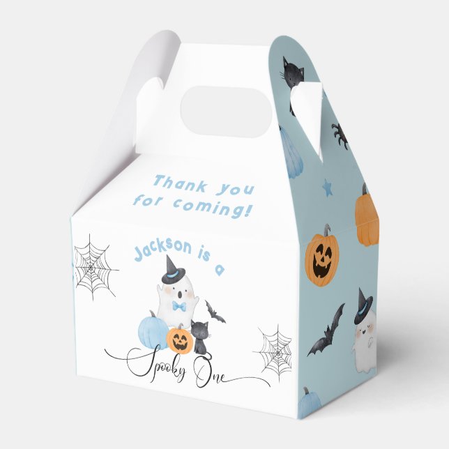 Ballotins Éffrayant Un anniversaire d'Halloween bleu garçon  (Verso)