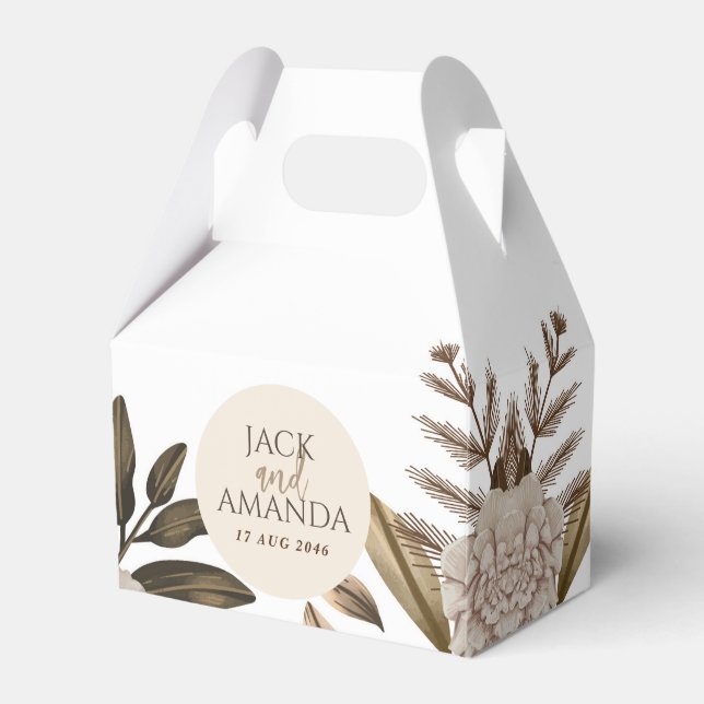 Ballotins Elégance Rustique Floral Wedding Favor Box (Verso)