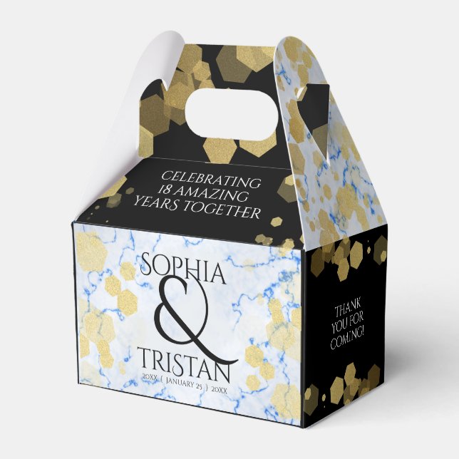 Ballotins Élégant 18ème anniversaire de Mariage de porcelain (Verso)