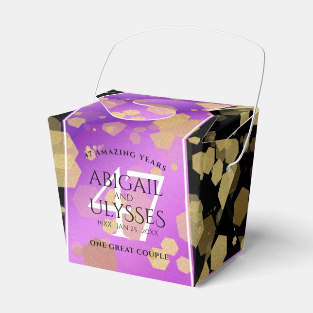 Ballotins Élégant 47e anniversaire du Mariage Améthyste (Verso)