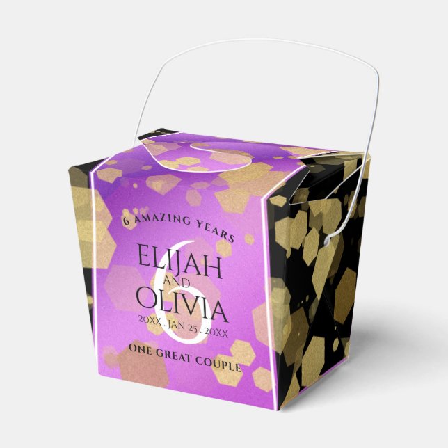 Ballotins Élégant 6ème anniversaire de Mariage d'Améthyste (Verso)