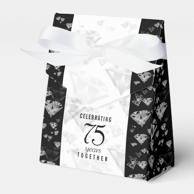 Ballotins Élégant 75e anniversaire de Mariage de diamant (Verso)