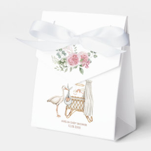 Ballotins Elégant Aquarelle Stork Baby Girl Fleurs roses Ba