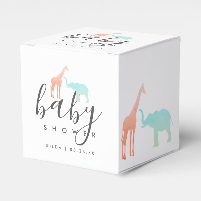 Ballotins Elégant Baby shower Eléphant Giraffe (Verso)