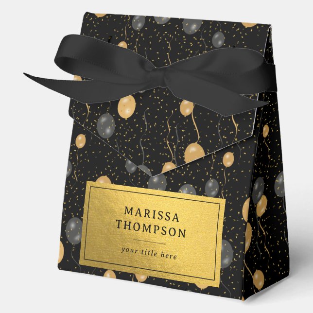 Ballotins Élégant Ballons Noir & Or (Recto)