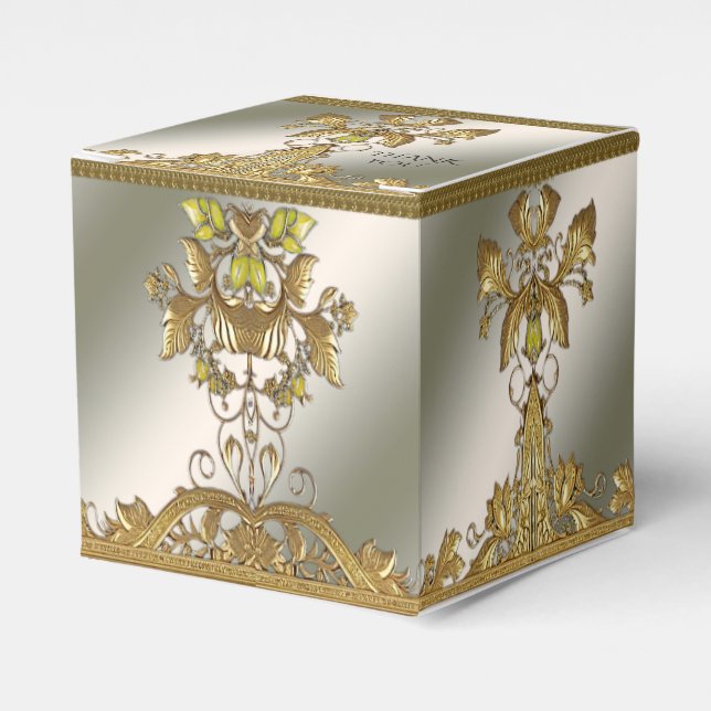 Ballotins Élégant Ballotin Floral Décoratif Or (Verso)