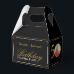 Ballotins Elégant Black and Gold 50th Birthday Invitation<br><div class="desc">Faites de la célébration du 50e anniversaire de votre bien-aimé une occasion spéciale avec cette invitation élégante et moderne. Le design sophistiqué des couleurs noir et or, combiné à une calligraphie et une typographie élégantes, crée un design simple et élégant qui est parfait pour toute surprise de 50ème fête ou...</div>