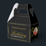 Ballotins Elégant Black and Gold 50th Birthday Invitation<br><div class="desc">Faites de la célébration du 50e anniversaire de votre bien-aimé une occasion spéciale avec cette invitation élégante et moderne. Le design sophistiqué des couleurs noir et or, combiné à une calligraphie et une typographie élégantes, crée un design simple et élégant qui est parfait pour toute surprise de 50ème fête ou...</div>