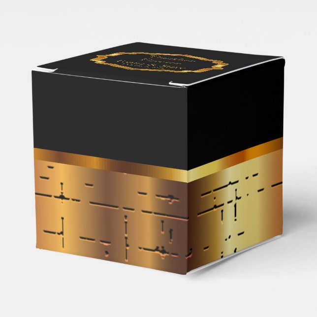 Ballotins Elegant Black and Gold Favor Box (Verso)