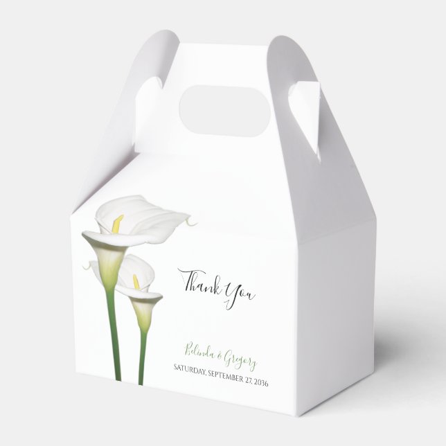 Ballotins Elégant blanc Calla Lilies Mariage (Verso)