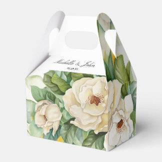 Ballotins Élégant blanc floral Magnolia Mariage Nom Script