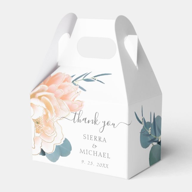 Ballotins Elégant blanc Peach Crème Mariage floral (Verso)