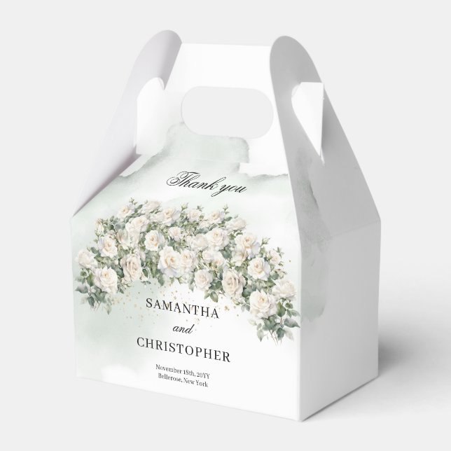 Ballotins Elégant blanc Roses Floral Garden mariage (Verso)