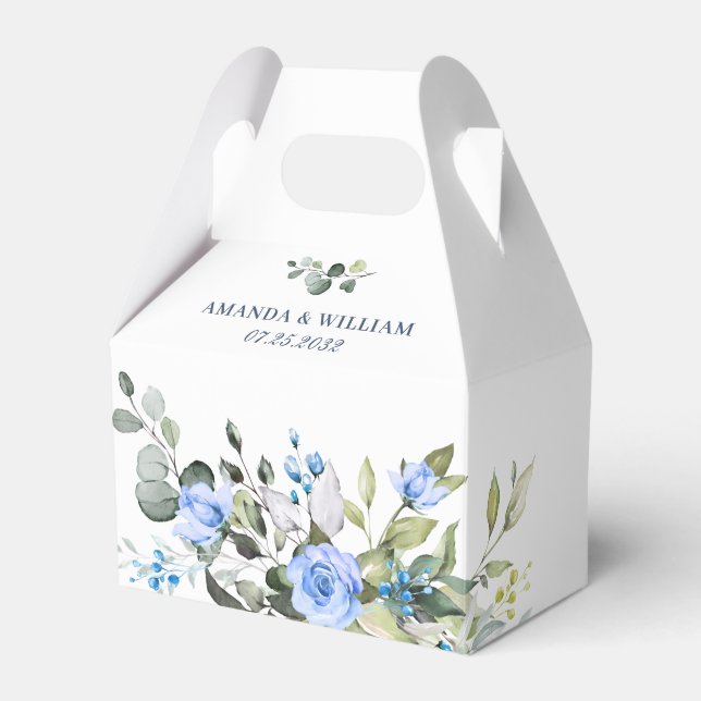 Ballotins Elégant bleu Eucalyptus Rose Mariage vert (Verso)