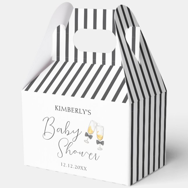 Ballotins Elégant Bow Champagne Sip & Voir Baby shower (Verso)