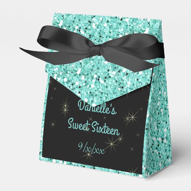 Ballotins Élégant brillant turquoise, Doux seize, personnali (Verso)