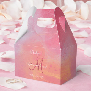 Ballotins Élégant Chic Aquarelle Monogramme Mariage Rose