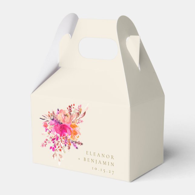 Ballotins Elégant Chic Rose Aquarelle Mariage Floral Personn (Verso)