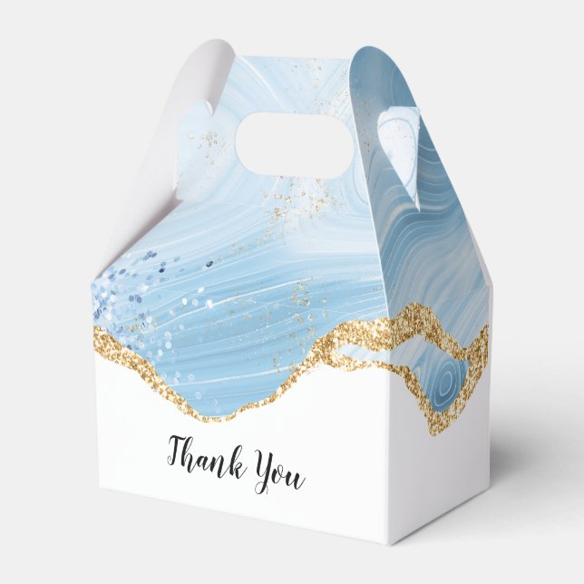 Ballotins Élégant Cool Bleu Agate avec ruban Parties scintil (Verso)