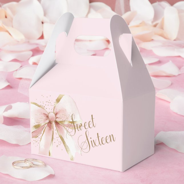 Ballotins Élégant Coquette Rose & Or Arc Bow Sweet 16th  (Mariage)