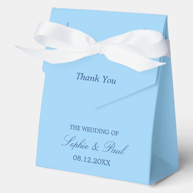 Ballotins Élégant Cornflower Blue Wedding Favor Box (Recto)