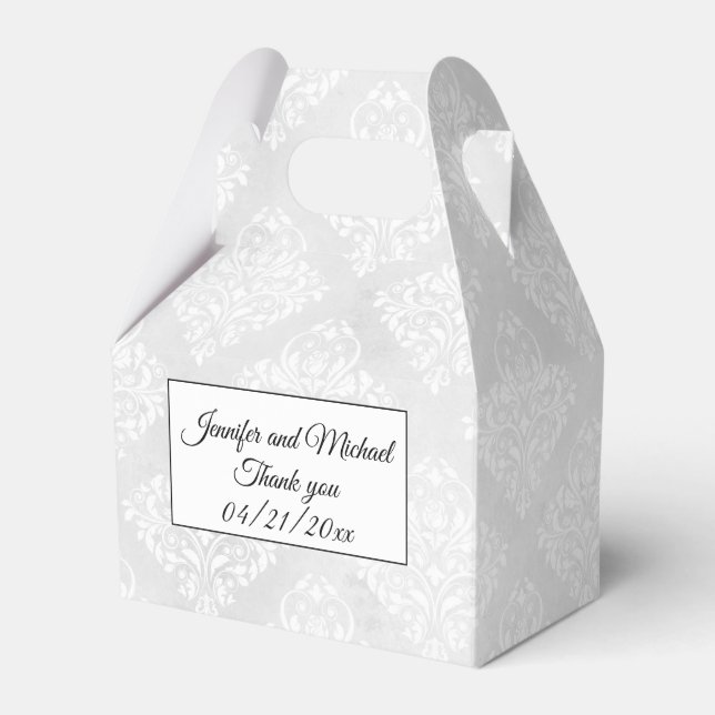 Ballotins Elegant Damask Personnaliser les noms Mariage (Verso)