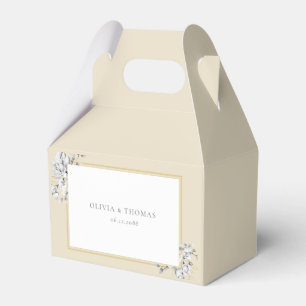 Ballotins Elégant dessin floral cadre or Mariage rustique