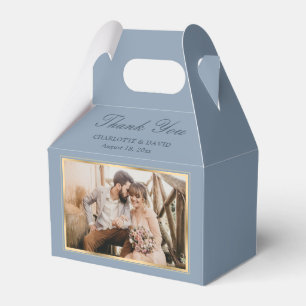 Ballotins Elégant Dusty Blue Gold Mariage photo Merci