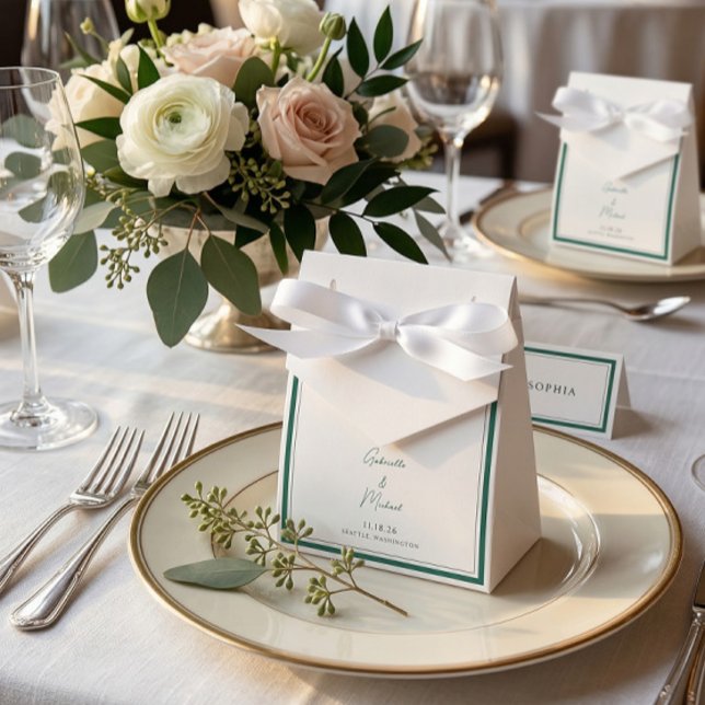 Ballotins Élégant Emerald Green Wedding Favor Box (Créateur téléchargé)