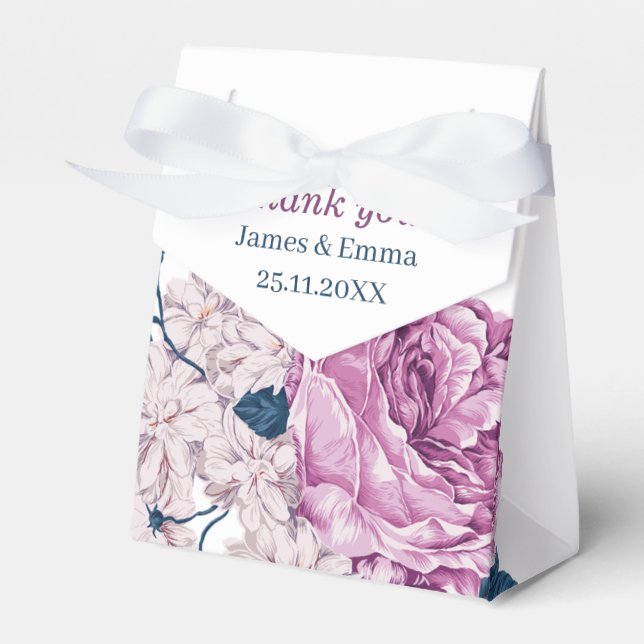 Ballotins Élégant Fleur violet Mariage personnalisé (Verso)