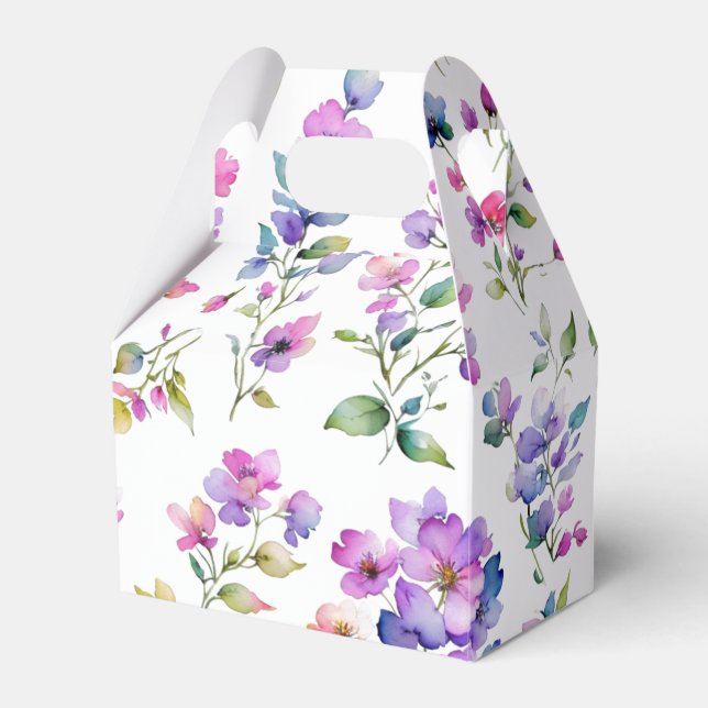 Ballotins Élégant fleurs sauvages d'aquarelle rose violet (Verso)