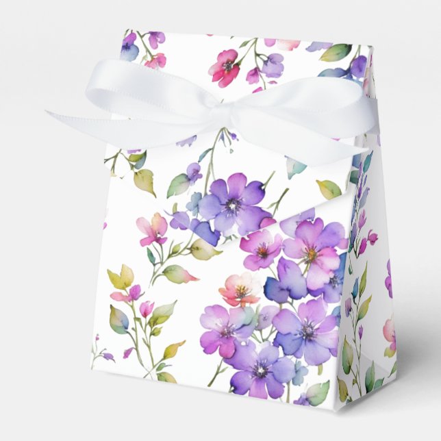 Ballotins Élégant fleurs sauvages d'aquarelle rose violet (Verso)