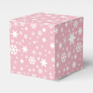 Ballotins Élégant flocon de Noël motif rose pastel