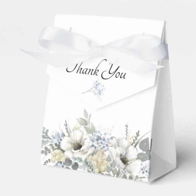 Ballotins Elégant Floral Greenery Cadeau Mariage Favor Box (Verso)