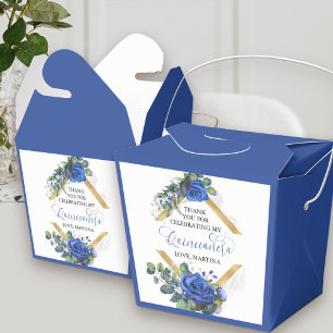 Ballotins Élégant floral rose bleue eucalyptus Quinceanera
