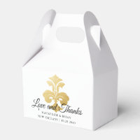Elégant Gold Fleur de Lis Love Merci Mariage