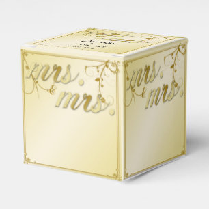 Ballotins Elégant Gold Floral Mme Wedding Favor Box