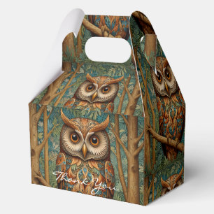 Ballotins Élégant hibou rétro boho bohème bohème forêt verte