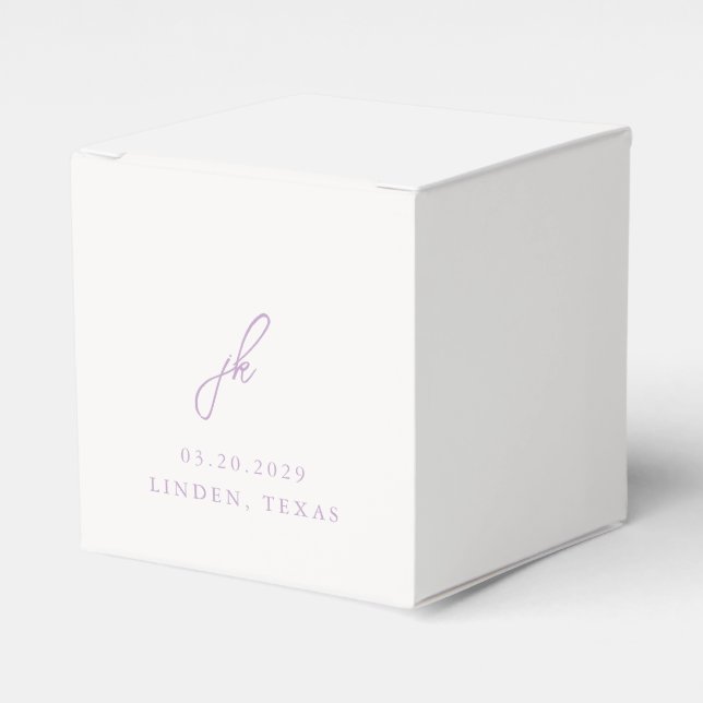 Ballotins Élégant Lilac Script Monogram Mariage (Verso)