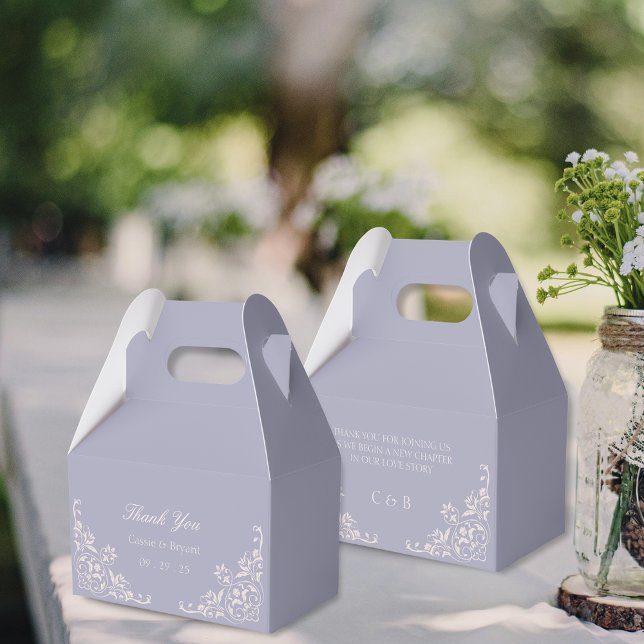 Ballotins Élégant Lilac violet Mariage Merci français (elegant purple lavender french lilac theme wedding party bridal gift thank you boxes for favors)