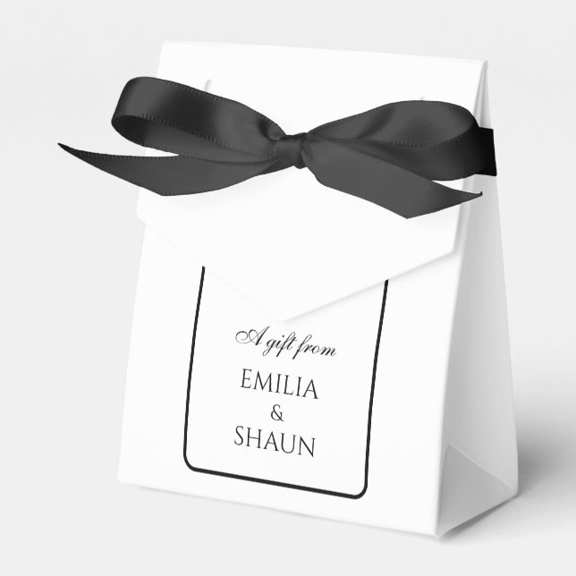 Ballotins Elégant mariage blanc et noir Favor Boxes (Verso)