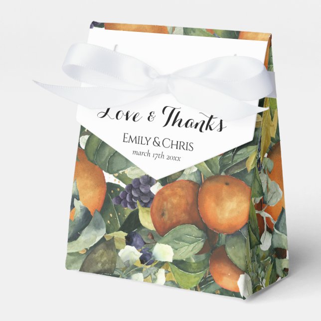 Ballotins Élégant Mariage Botanique Citrus Verdure (Verso)