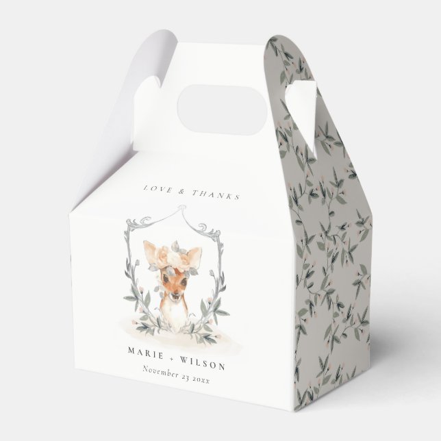 Ballotins Élégant Mariage de crête florale de cerf mou (Verso)