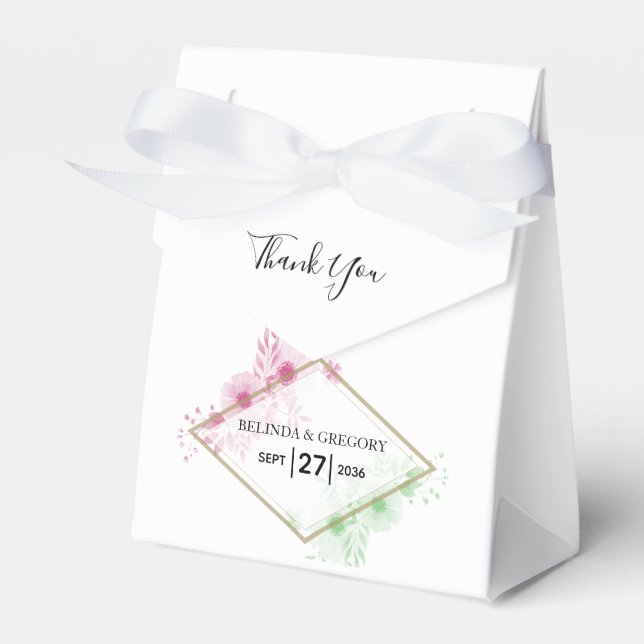 Ballotins Elégant Mariage de fleurs d'aquarelle (Verso)