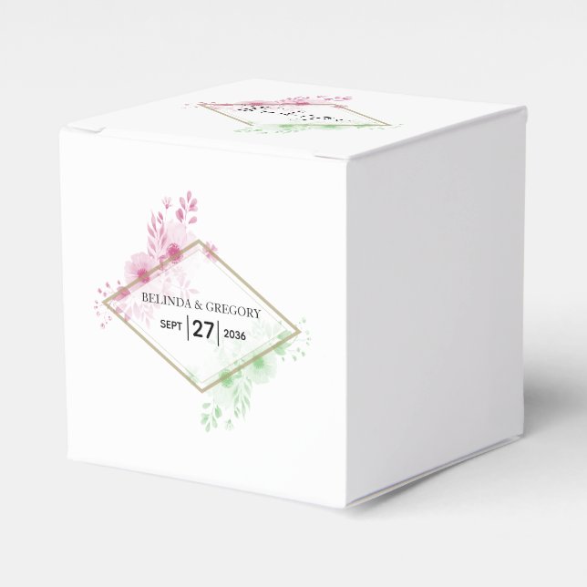 Ballotins Elégant Mariage de fleurs d'aquarelle (Verso)