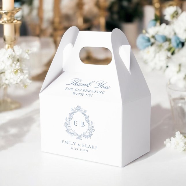 Ballotins Élégant Mariage de Monogram Blue Dusty (Créateur téléchargé)